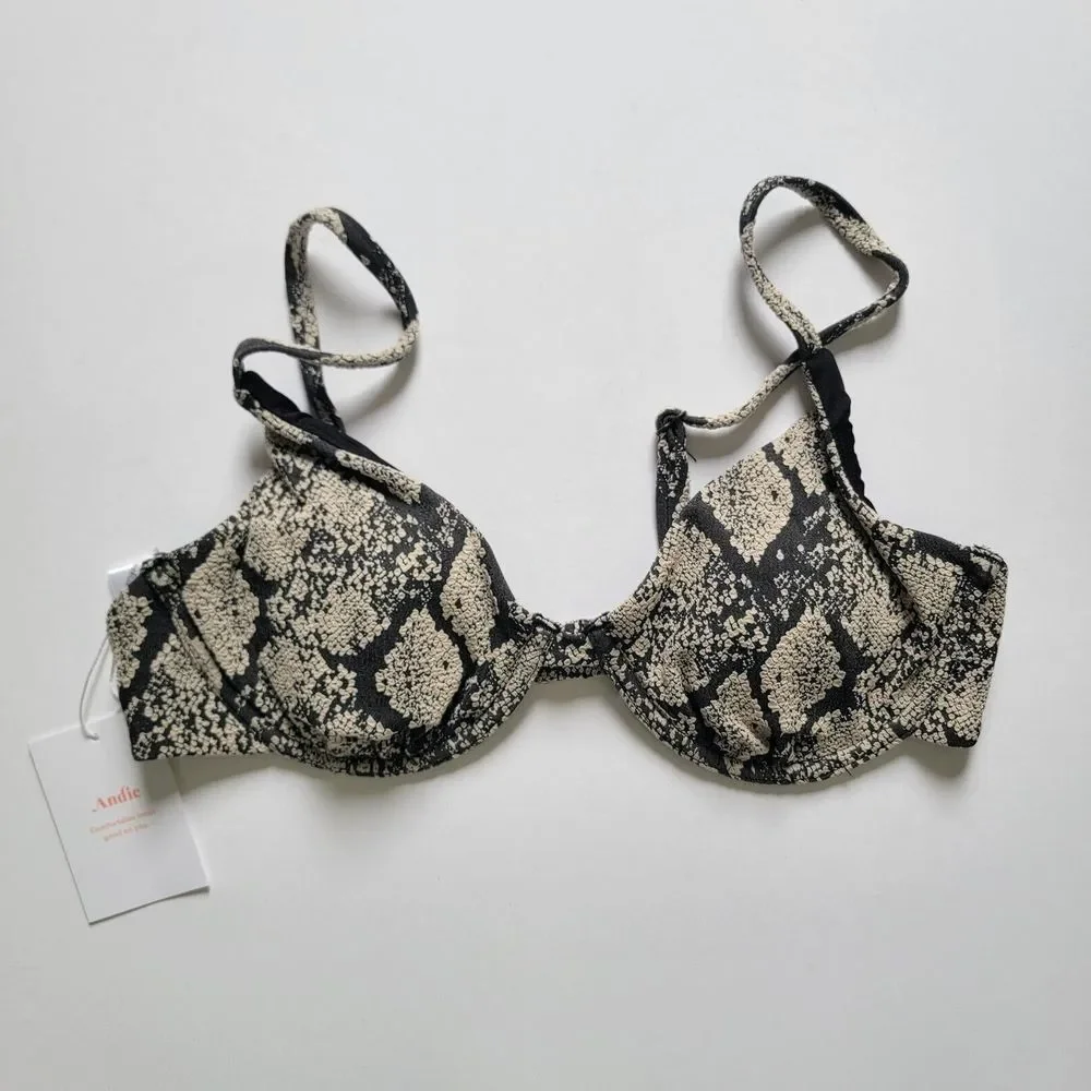 Andie Swim‎ Women's Size Small The Sicily Top Snakeskin Pattern NWT